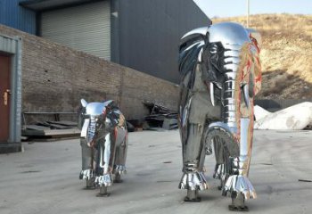 仿真大象雕塑廠家，動物景觀雕塑，不銹鋼動物雕塑制作