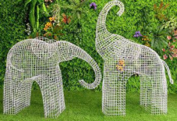 大象雕塑工程制作，城市雕塑，景觀鏤空大象雕塑生產(chǎn)