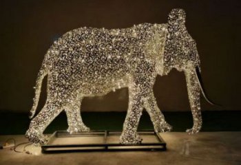 戶外大象雕塑通用，多彩藝術，鏤空大象雕塑供應