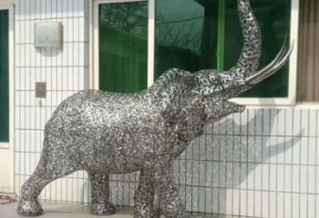 金屬大象雕塑選用，廣場雕塑，鏤空大象雕塑選用