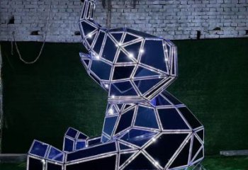 金屬大象景觀雕塑通用，城市雕塑，彩色鏤空大象雕塑指用