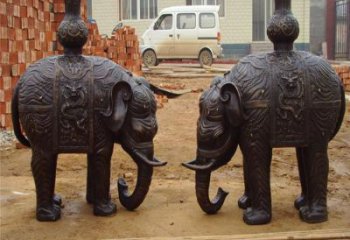 大象雕塑精選，景區(qū)雕塑，景觀紅銅大象雕塑提供