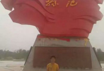 旗幟雕塑，革命黨建雕塑，革命擺件