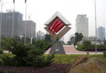 廣場(chǎng)中國(guó)結(jié)雕塑廠家，烤漆工藝制作，民俗文化標(biāo)識(shí)