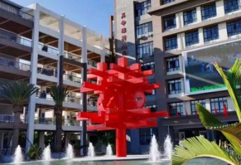 拉絲中國結雕塑