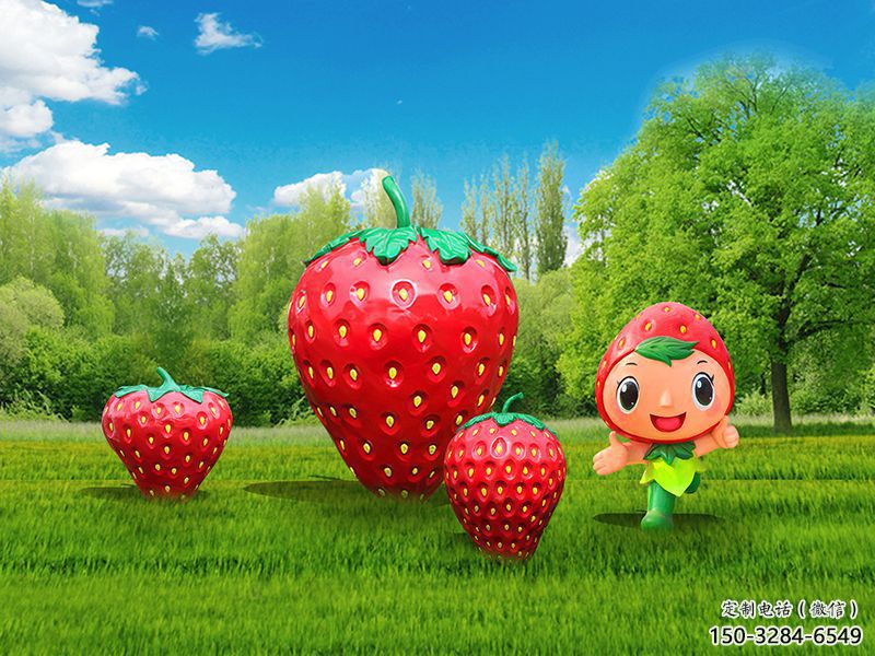 果籃雕塑常用，景觀概念，草莓果籃雕塑異型