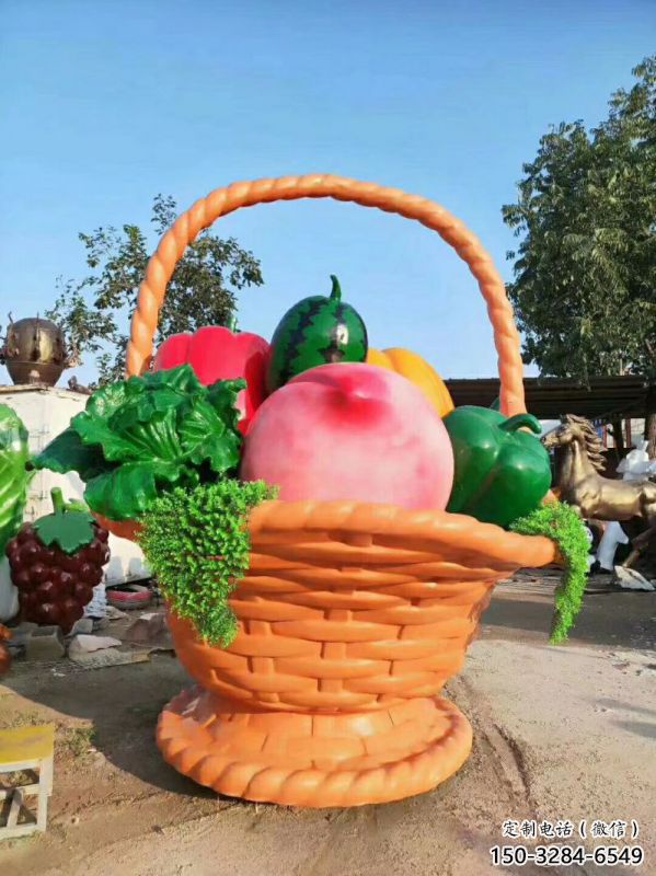 果籃雕塑供給,中式工藝,仿真果籃雕塑精品 果籃雕塑供給,中式工藝,仿真果籃雕塑精品