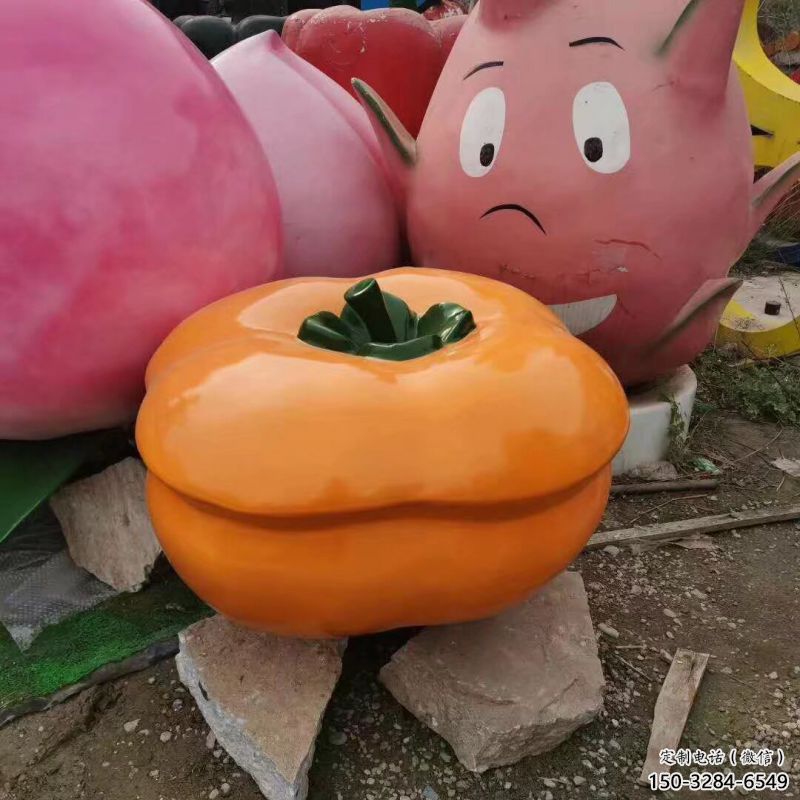 小果籃雕塑承接，景區(qū)案例，柿子果籃雕塑承接
