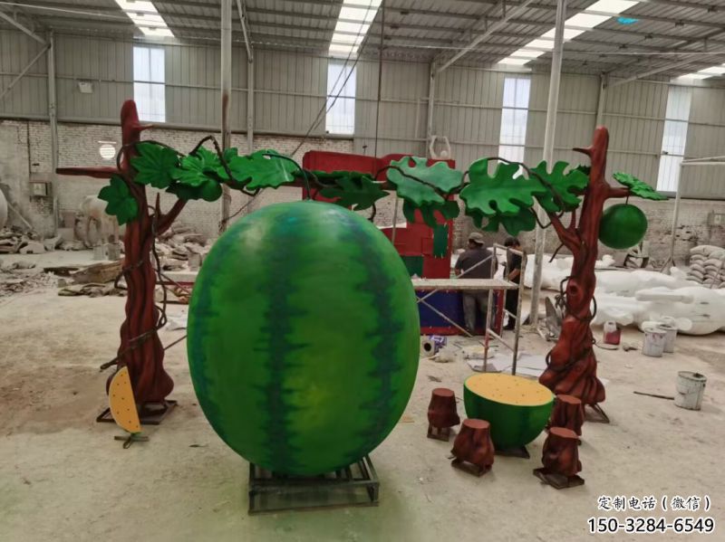 果籃雕塑生產,戶外擺放,西瓜果籃雕塑精選 果籃雕塑生產,戶外擺放,西瓜果籃雕塑精選