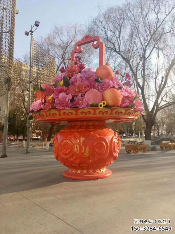 花籃雕塑標志精選，街頭藝術(shù)，公園公園花籃雕塑承接