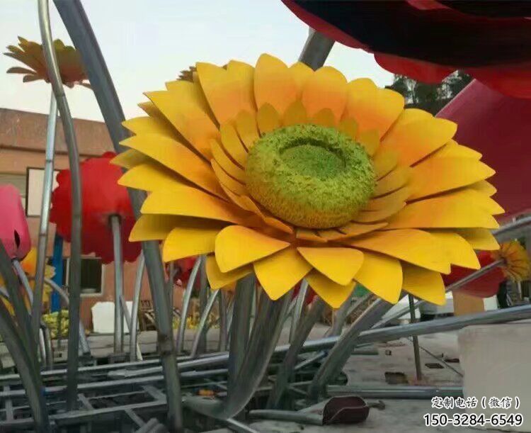 花籃雕塑制作承接，陸地擺件，城市廣場葵花花籃雕塑制造商