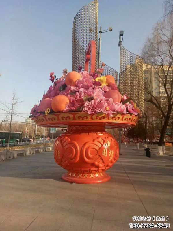 景觀花籃雕塑特供，標(biāo)識雕塑，旅游區(qū)花籃雕塑定制