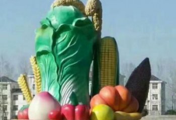 景觀果籃雕塑通用，街景小品，玻璃鋼果籃雕塑裝飾制造