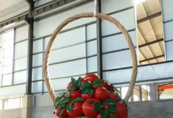 果籃雕塑定價，街頭雕塑，烤漆草莓果籃雕塑定價