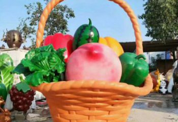 果籃雕塑優選，城市裝飾，展示仿真果籃雕塑