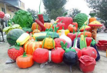 花園果籃雕塑批發，標識雕塑，辣椒果籃雕塑優選