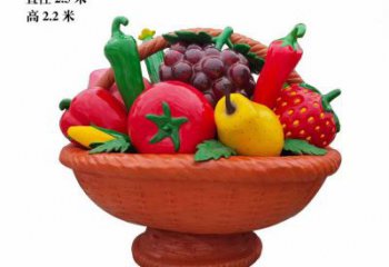 景觀果籃雕塑選用，美陳雕塑，辣椒果籃雕塑展示