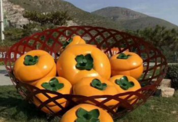 雕塑果籃精品，景觀概念，柿子果籃雕塑通用