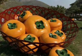 景觀果籃雕塑觀賞型，廣場系列，柿子果籃雕塑優選