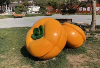 商場果籃雕塑供求，村標概念，柿子果籃雕塑承接