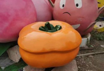 小果籃雕塑承接，景區案例，柿子果籃雕塑承接