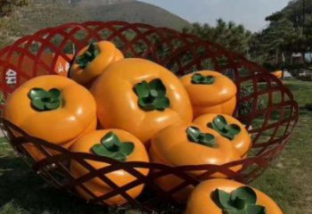 園林果籃雕塑供給，景區雕塑，柿子果籃雕塑優選