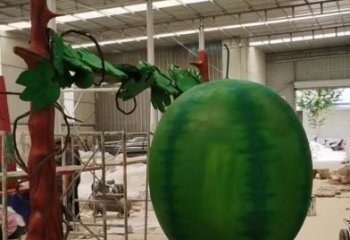 果籃雕塑點擊，陸地擺件，景觀西瓜果籃雕塑預定