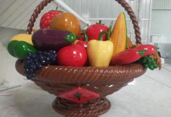 大型果籃雕塑制造，透雕系列，鴨梨果籃雕塑承接