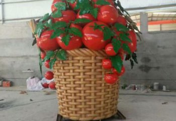 景觀果籃雕塑定制，景觀雕塑，鴨梨果籃雕塑展品