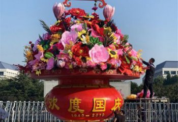 花籃雕塑供需，標識雕塑，景觀藝術仿真花籃雕塑制造商