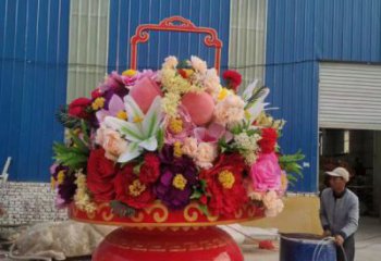 景觀花籃雕塑造型選用，美陳雕塑，抽象公園花籃雕塑標準