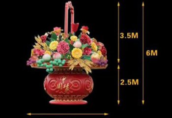 景觀藝術花籃雕塑精選，街道標識，景觀花朵花籃雕塑工程指用