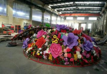 建筑花籃雕塑預定，城區小品，民俗葵花花籃雕塑制造商