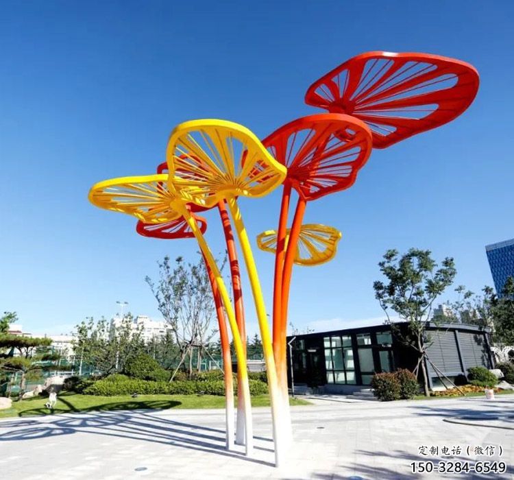 不銹鋼鏤空樹葉廊架雕塑制作 不銹鋼鏤空樹葉廊架雕塑制作