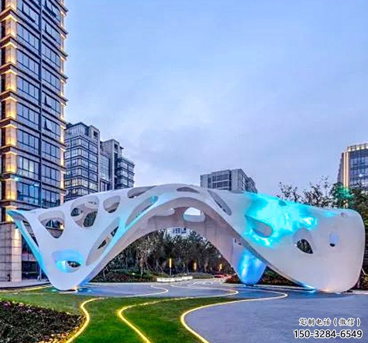 抽象美學景觀不銹鋼廊架雕塑 抽象美學景觀不銹鋼廊架雕塑