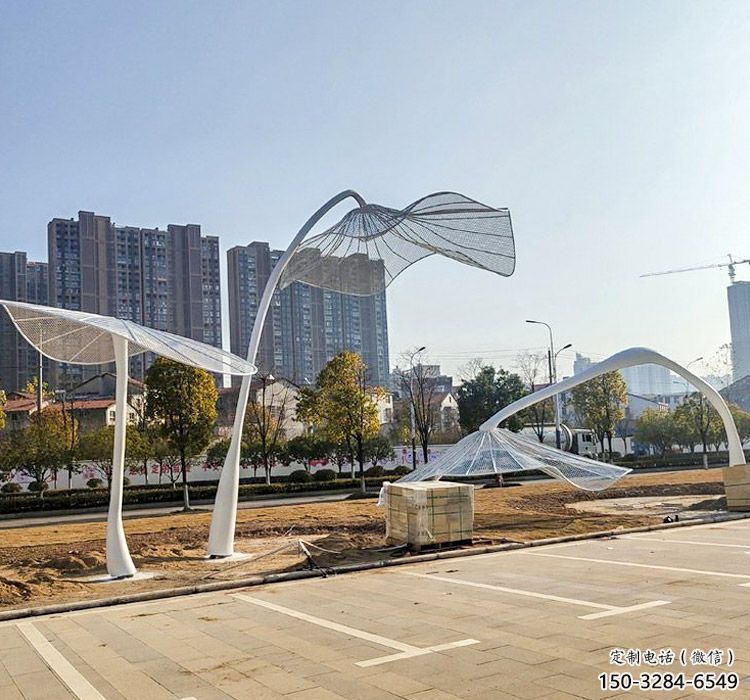 花型廊架雕塑，不銹鋼景觀廊架雕塑小品