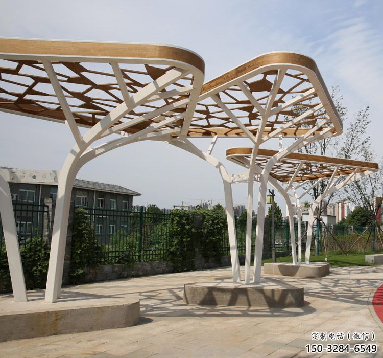 鏤空不銹鋼大樹葉廊架雕塑 鏤空不銹鋼大樹葉廊架雕塑