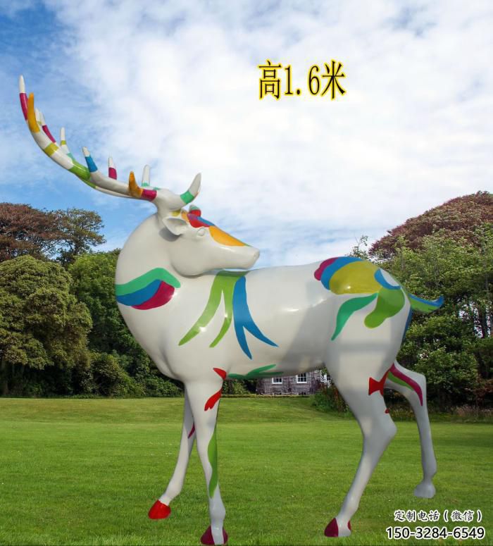 廣場小鹿雕塑,彩繪工藝,彩繪動物雕塑 廣場小鹿雕塑,彩繪工藝,彩繪動物雕塑