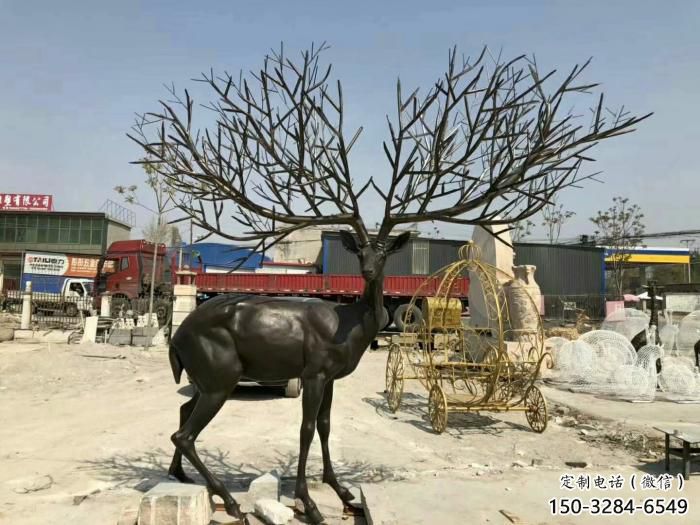 景觀小鹿雕塑觀賞型，廣場系列，仿銅小鹿雕塑優選