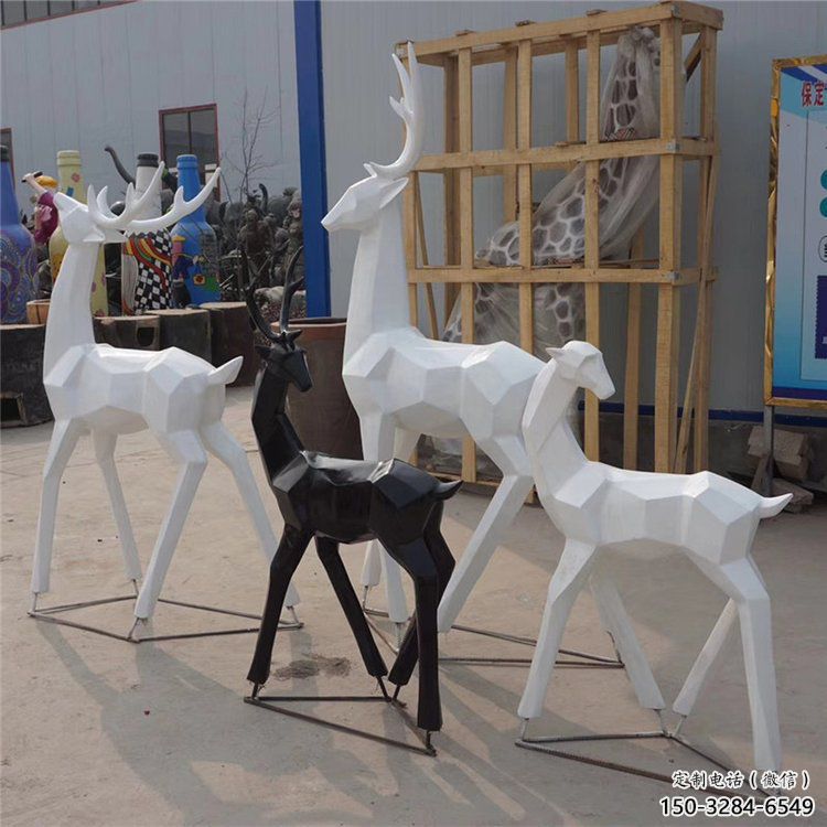地產小鹿雕塑供應，地標擺件，抽象小鹿雕塑制造