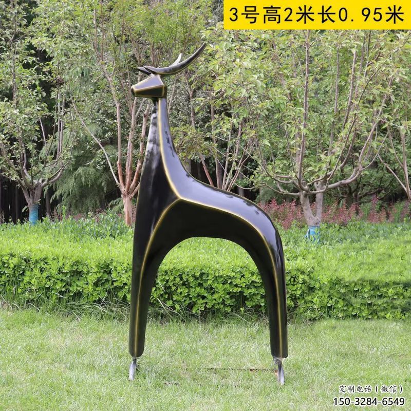 小鹿方案供應，圓雕體系，抽象小鹿雕塑制作