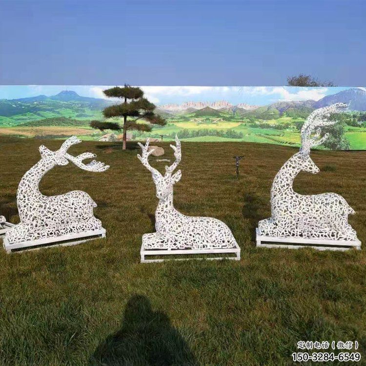 小鹿雕塑工廠選用,街道標識,園林鏤空小鹿雕塑批發 小鹿雕塑工廠選用,街道標識,園林鏤空小鹿雕塑批發