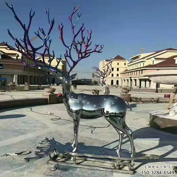 仿真梅花鹿雕塑制造商,城區小品,不銹鋼動物雕塑制作 仿真梅花鹿雕塑制造商,城區小品,不銹鋼動物雕塑制作