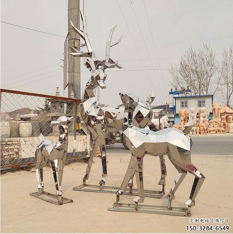 金屬小鹿雕塑通用,城市雕塑,鏡面切面小鹿雕塑指用 金屬小鹿雕塑通用,城市雕塑,鏡面切面小鹿雕塑指用