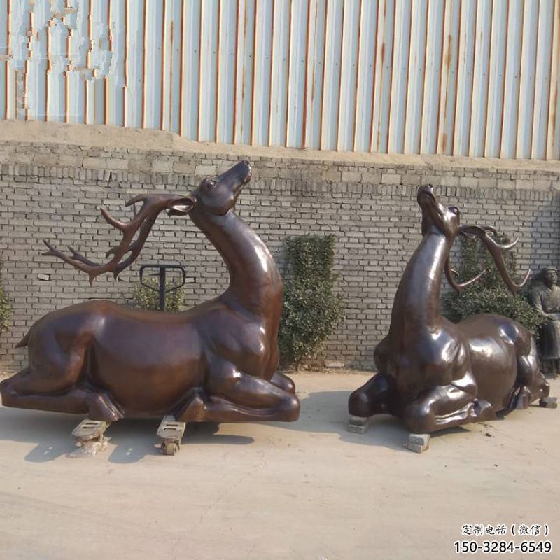 銅小鹿雕塑定制,村標概念,戶外小鹿銅雕塑預定 銅小鹿雕塑定制,村標概念,戶外小鹿銅雕塑預定
