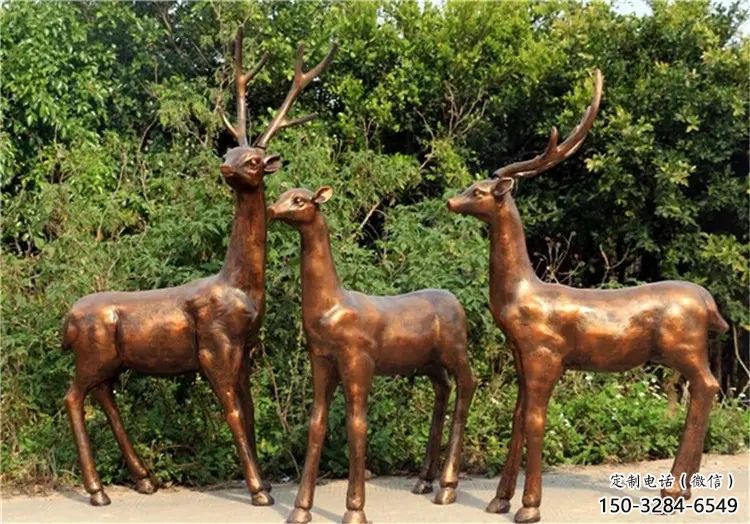 銅小鹿雕塑特供,美陳雕塑,小鹿銅雕塑定制 銅小鹿雕塑特供,美陳雕塑,小鹿銅雕塑定制