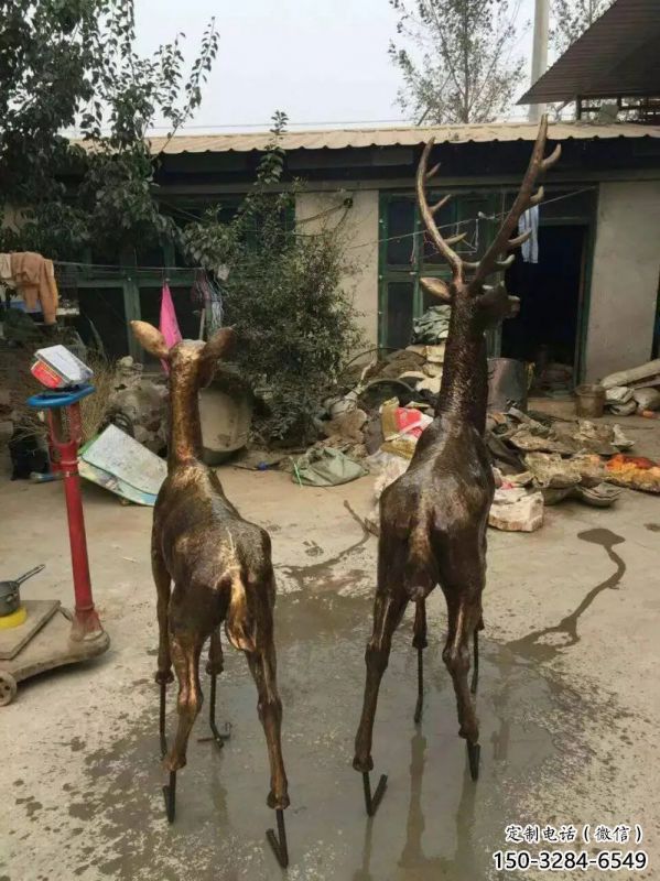 庭院馴鹿雕塑,鍍金歐式雕塑,網格形式 庭院馴鹿雕塑,鍍金歐式雕塑,網格形式