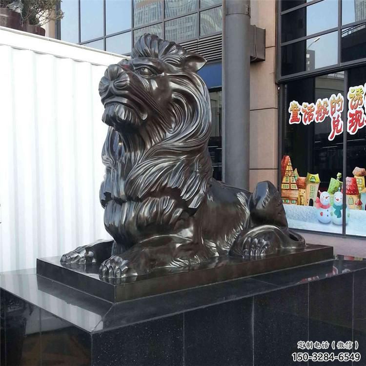 大門口獅子雕塑,仿銅玻璃鋼獅子雕塑加工制作 大門口獅子雕塑,仿銅玻璃鋼獅子雕塑加工制作