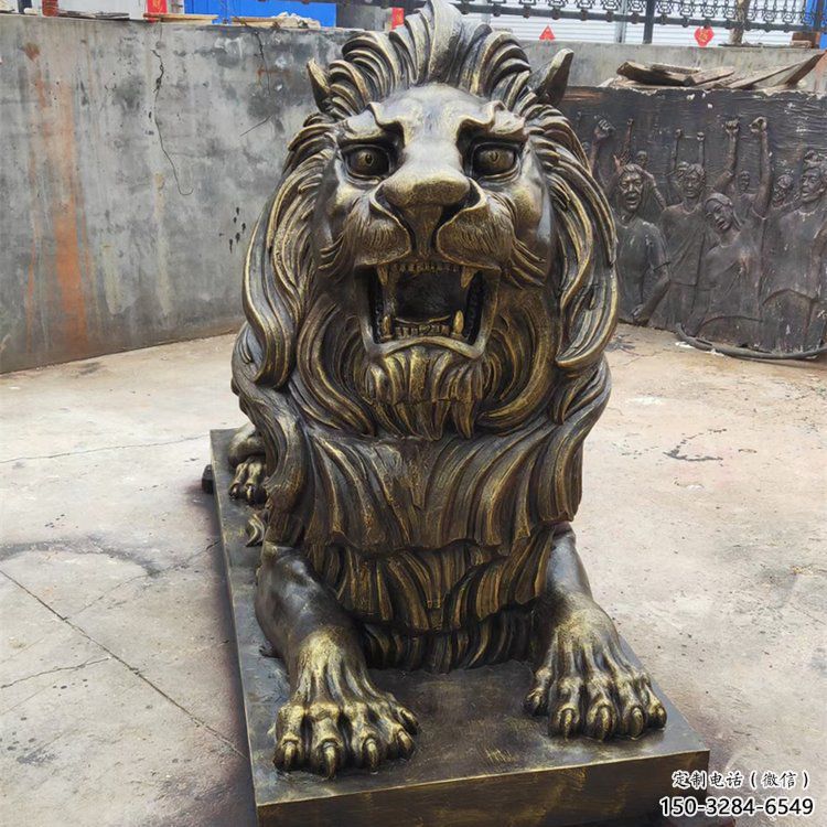 仿銅動物景觀雕塑,玻璃鋼爬式獅子雕塑廠家 仿銅動物景觀雕塑,玻璃鋼爬式獅子雕塑廠家