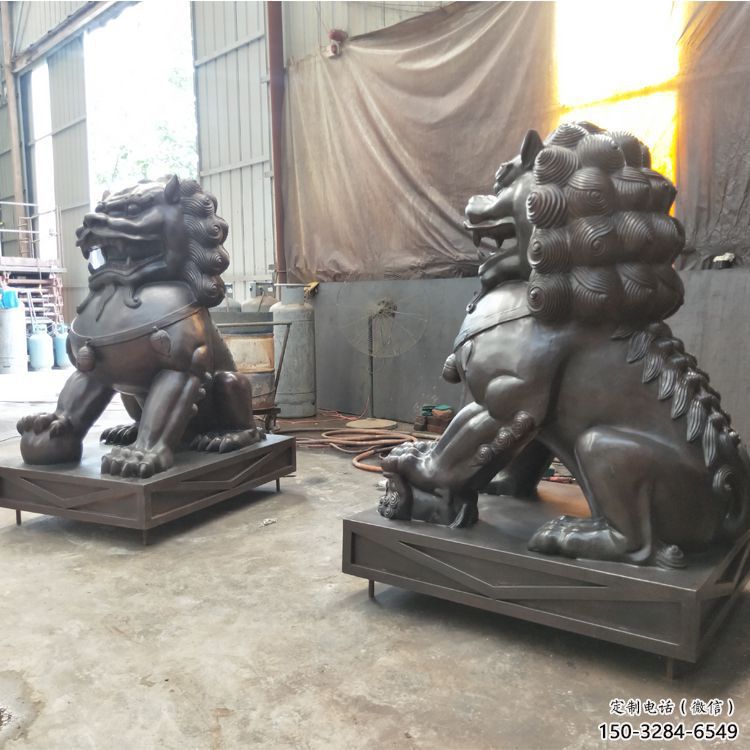 景區(qū)獅子雕塑通用，陸地?cái)[件，各類蹲獅雕塑點(diǎn)擊